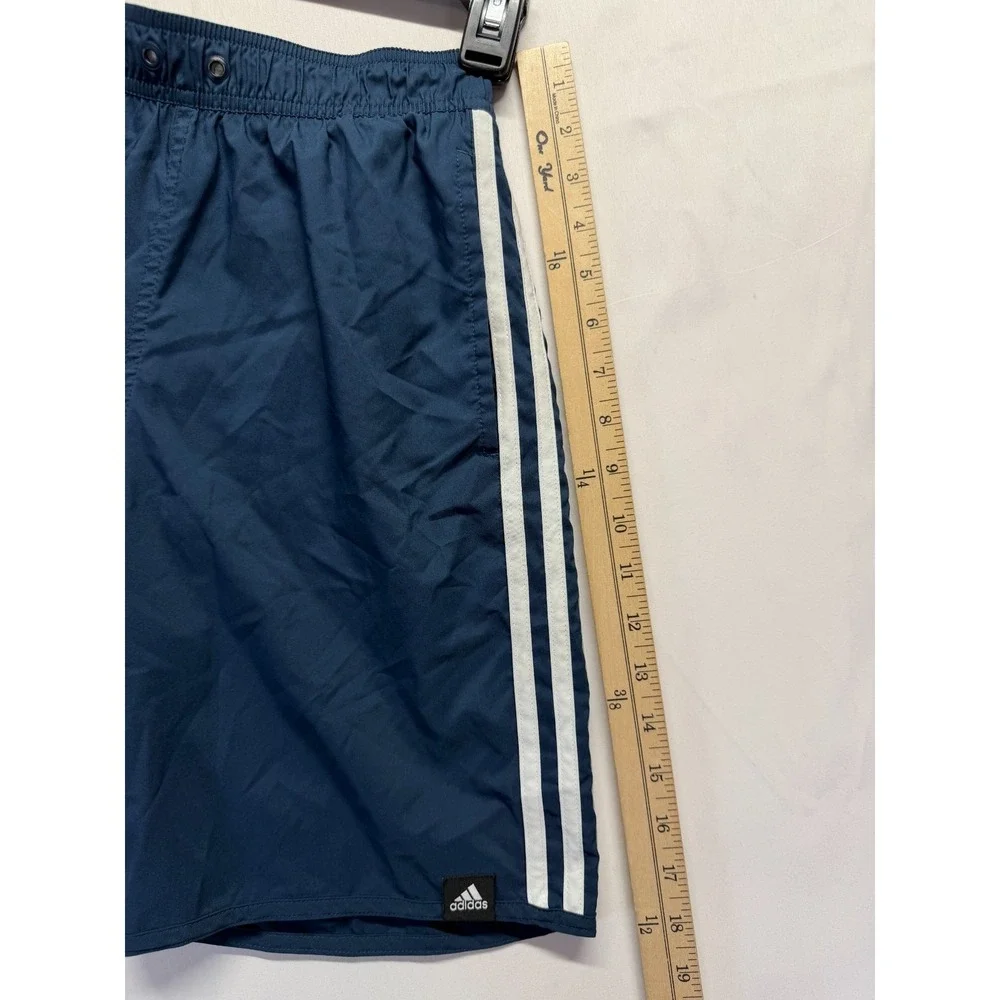 Adidas Originals Board Shorts Mens‎ XS Blue White 3 Stripes Mesh Lined Swimwear